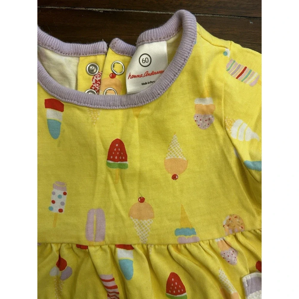 Hanna Andersson Yellow Ice Cream Dress 3-6 Months Baby SEE PHOTOS